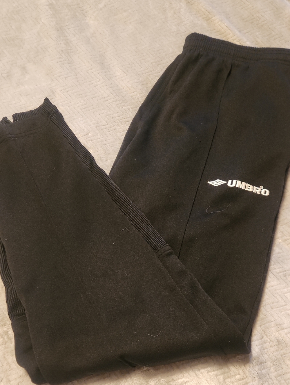 Umbro Vintage Black Athletic Sweatpants with White Logo